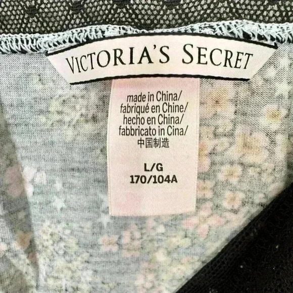 Victorias Secret Lightweight Floral Camisole Top Size Large Black Pink - Picture 4 of 7